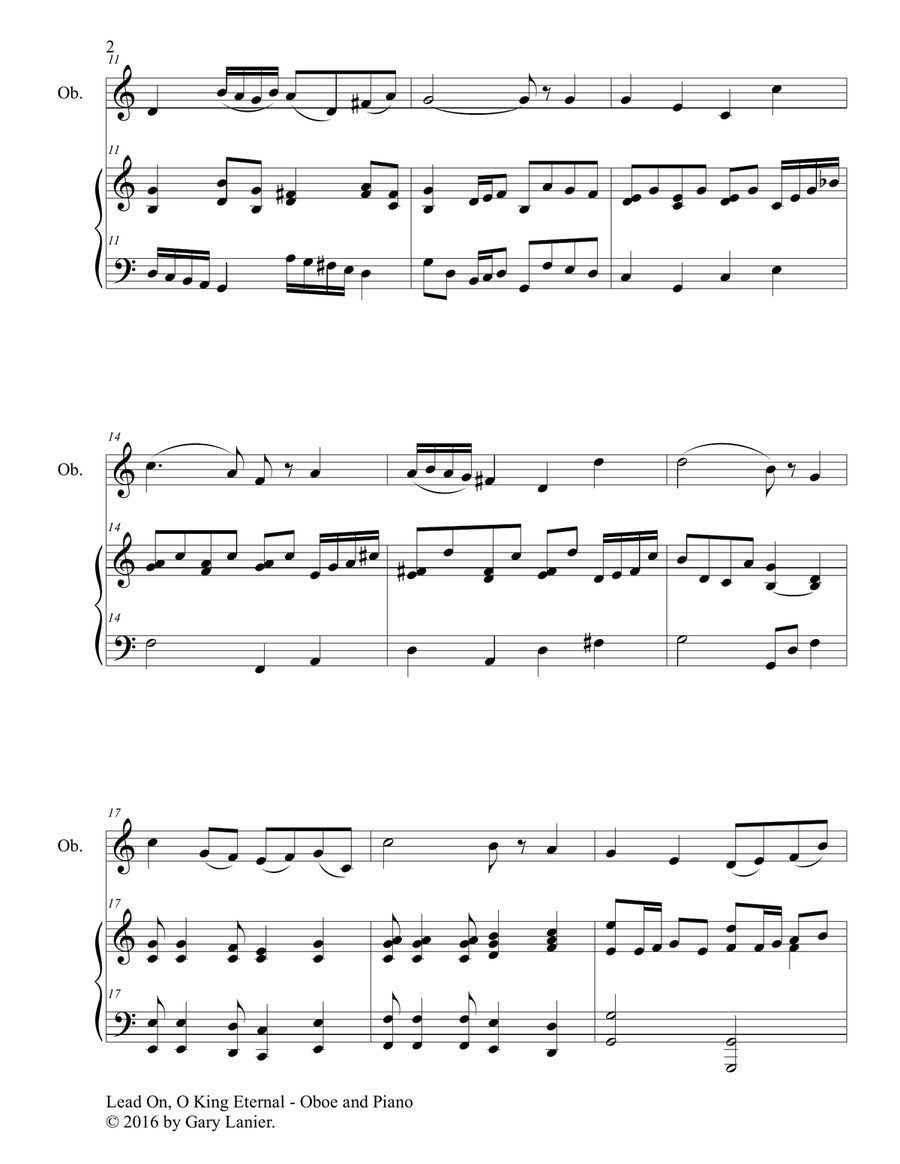LEAD ON, O KING ETERNAL (Duet – Oboe & Piano with Parts) Piano scores gallery preview page 3