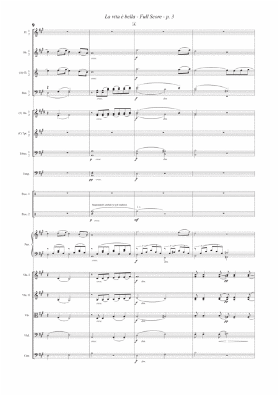 Life Is Beautiful (la Vita E Bella) Full Orchestra scores gallery preview page 3