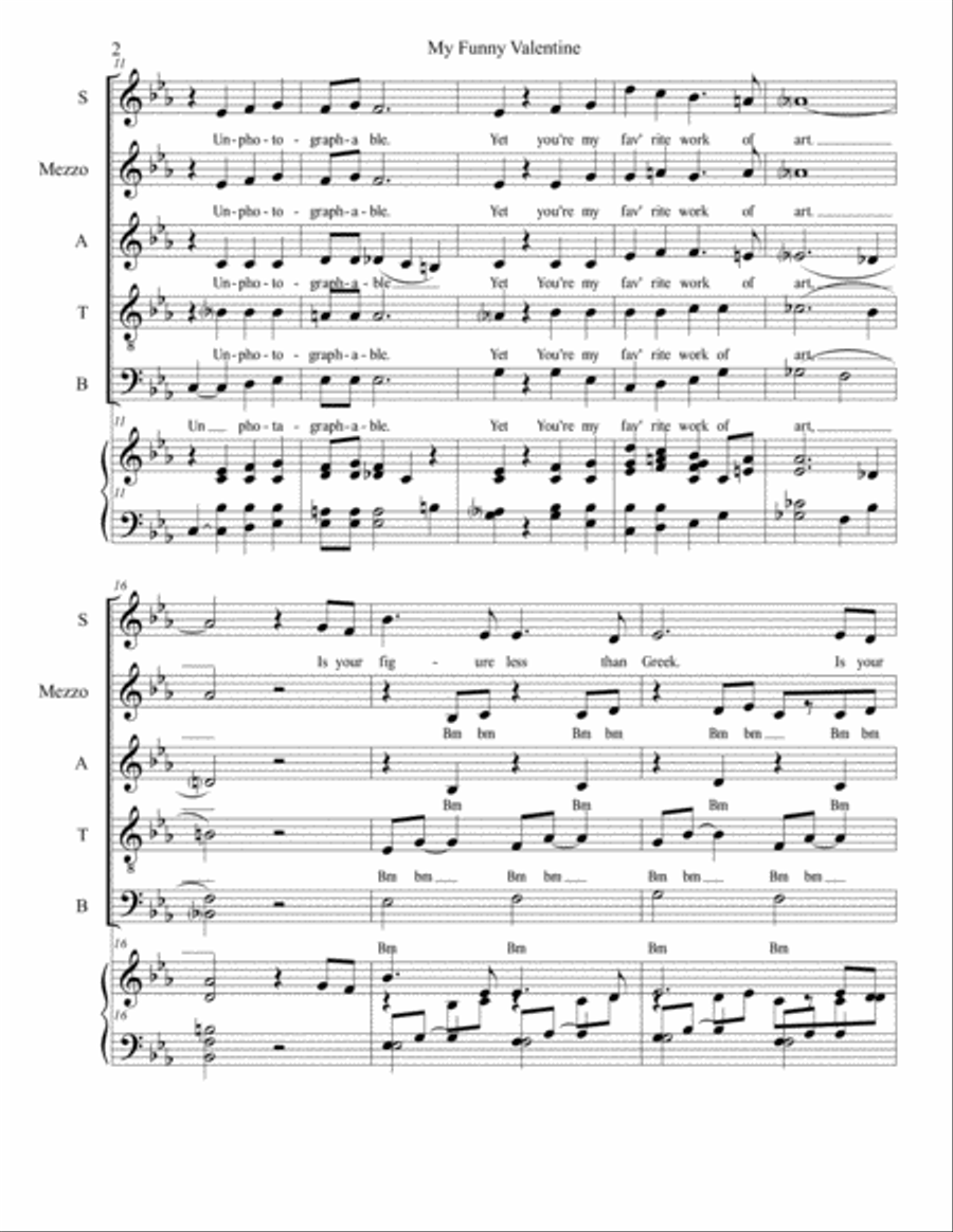 My Funny Valentine Small Ensemble scores gallery preview page 2