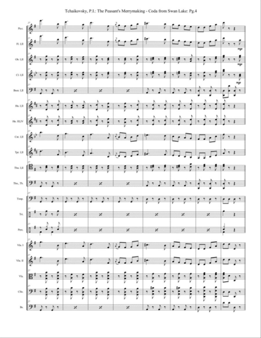 Swan Lake Movement 5 Coda - Extra Score Full Orchestra scores gallery preview page 4