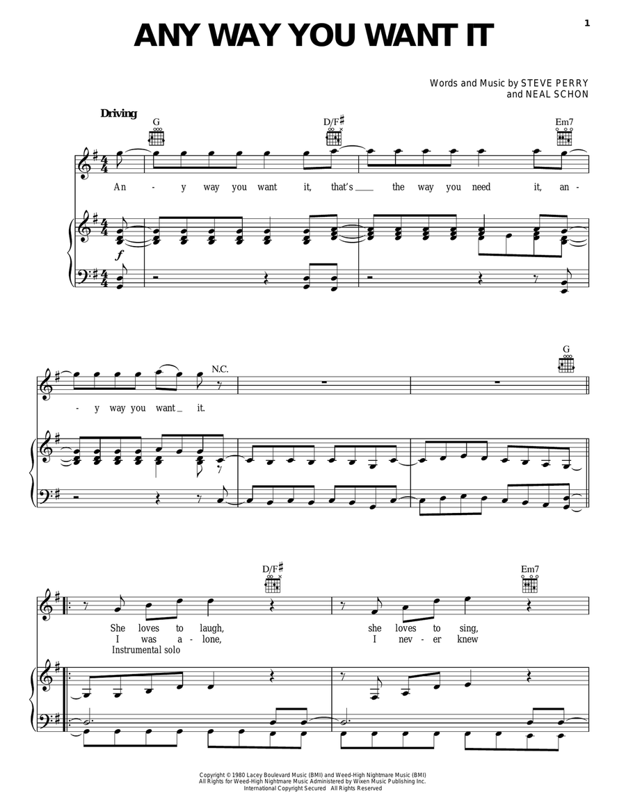 Any Way You Want It Acoustic Guitar scores gallery preview page 1