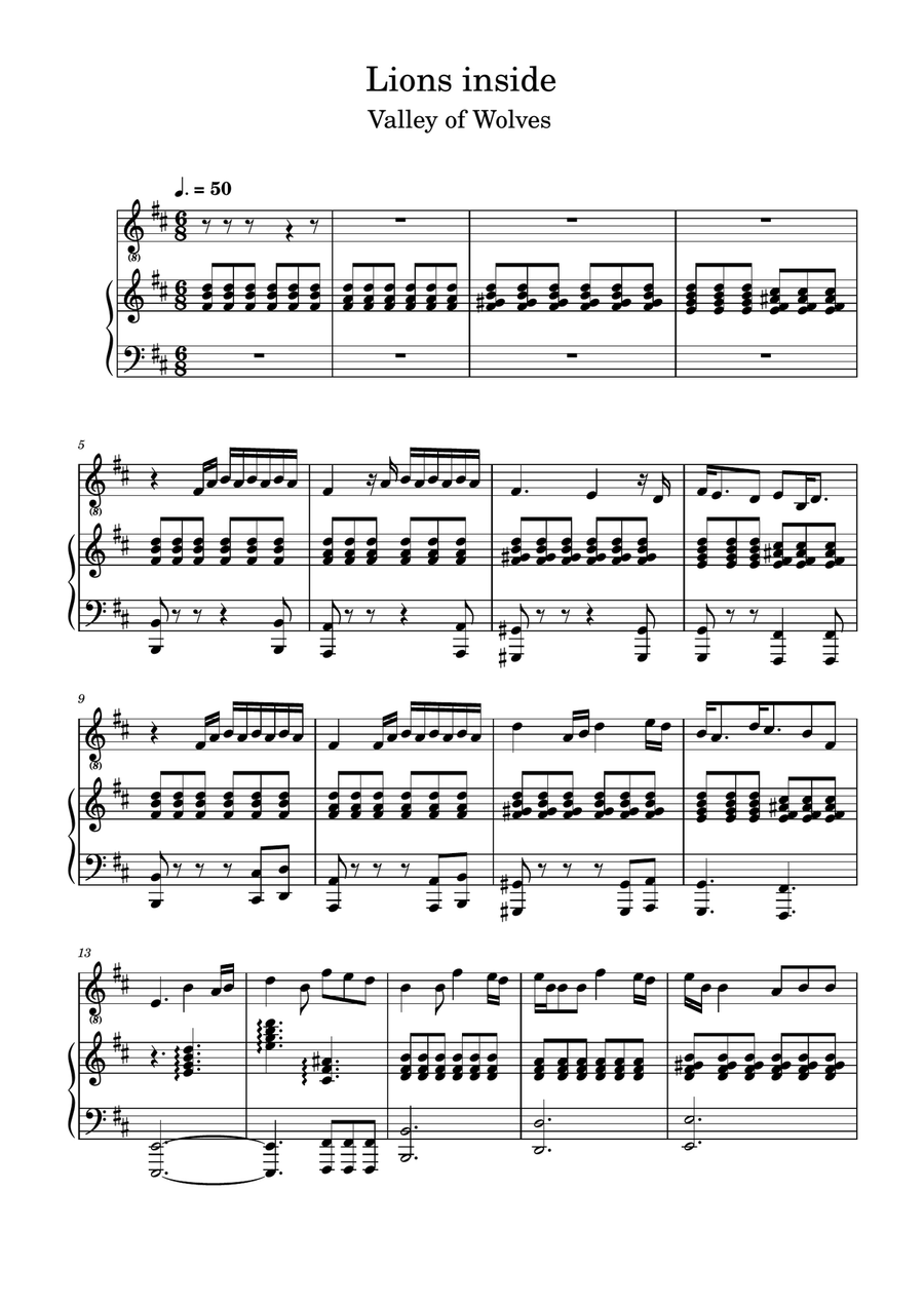 Lions Inside Lions Inside Easy Piano scores gallery preview page 1