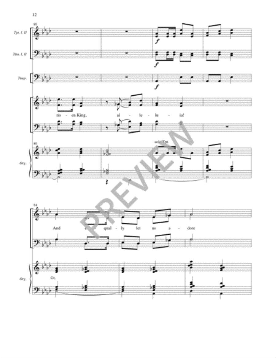 Sing We Triumphant Hymns of Praise / Jesus Is Risen! Let Us Sing! - Full Score and Parts Trombone scores gallery preview page 13