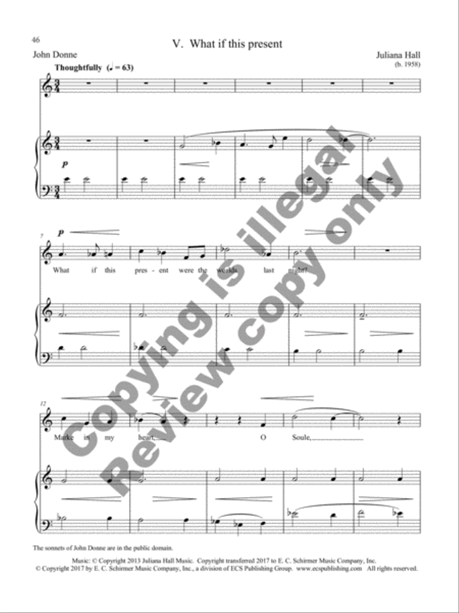 The Holy Sonnets of John Donne: 9 Songs for Tenor and Piano on Sonnets by John Donne Tenor Voice scores gallery preview page 14