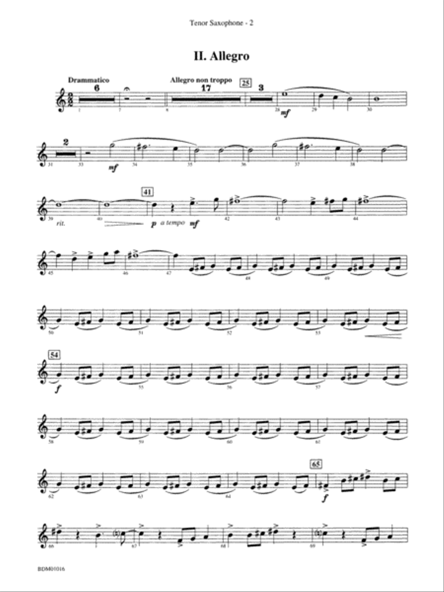 Fanfare and Allegro: B-flat Tenor Saxophone Concert Band scores gallery preview page 2