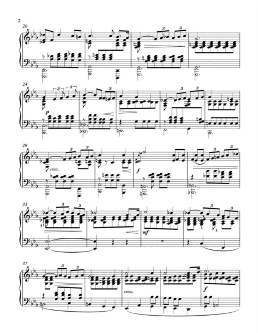 Apres un reve - Faure - Transcribed for Solo Piano Easy Piano scores gallery preview page 2