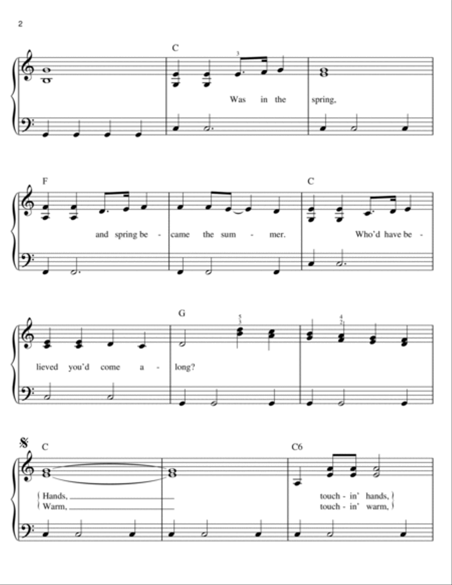 Sweet Caroline Easy Piano scores gallery preview page 2