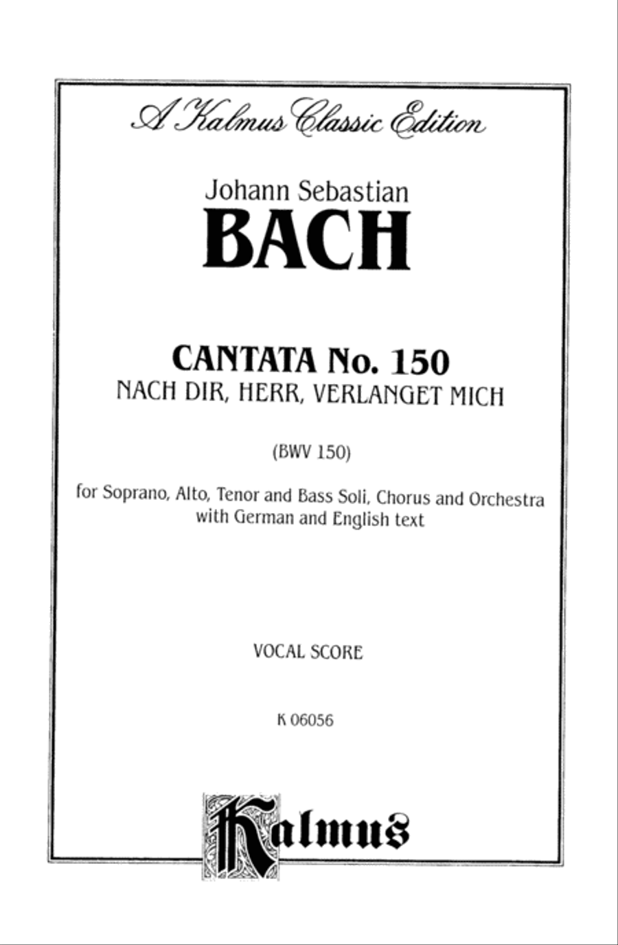 Cantata No. 150 -- Nach dir, Herr, verlanget mich 4-Part scores gallery preview page 2