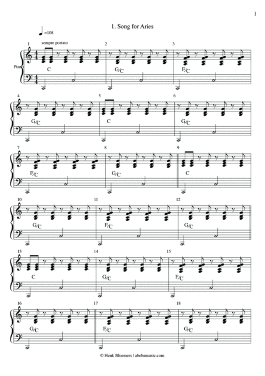 Songs of the Zodiac (full album) Piano Trio scores gallery preview page 5