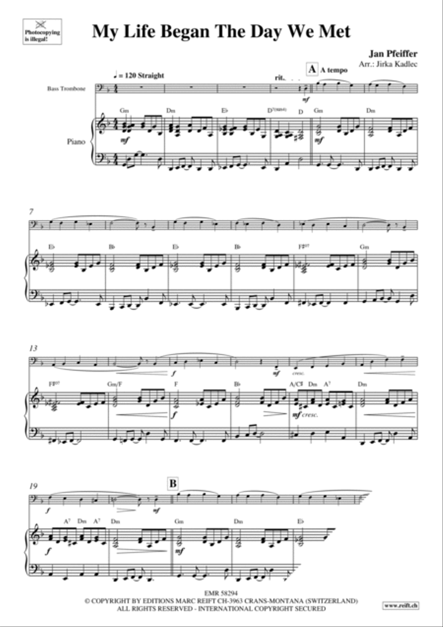 My Life Began The Day We Met Bass Trombone scores gallery preview page 4