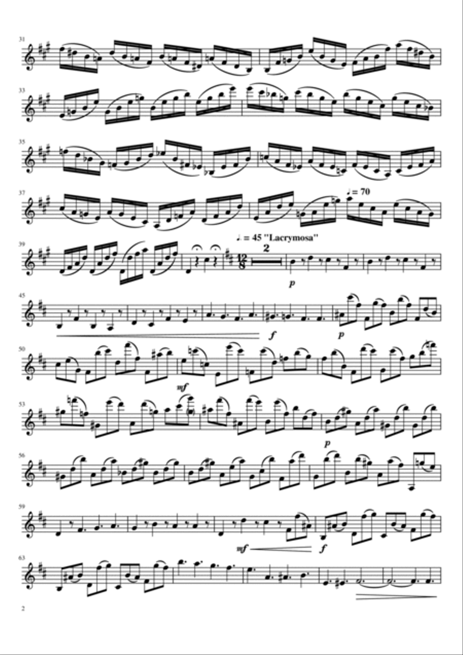Requiem in D Minor: Confutatis Maledictis, Lacrimosa Saxophone Quartet scores gallery preview page 2