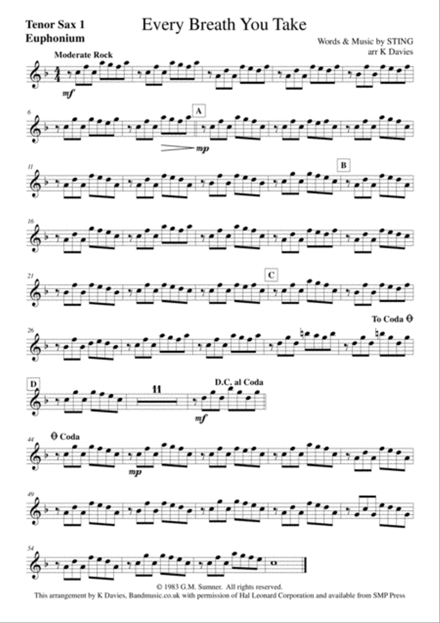 Every Breath You Take Small Ensemble scores gallery preview page 6