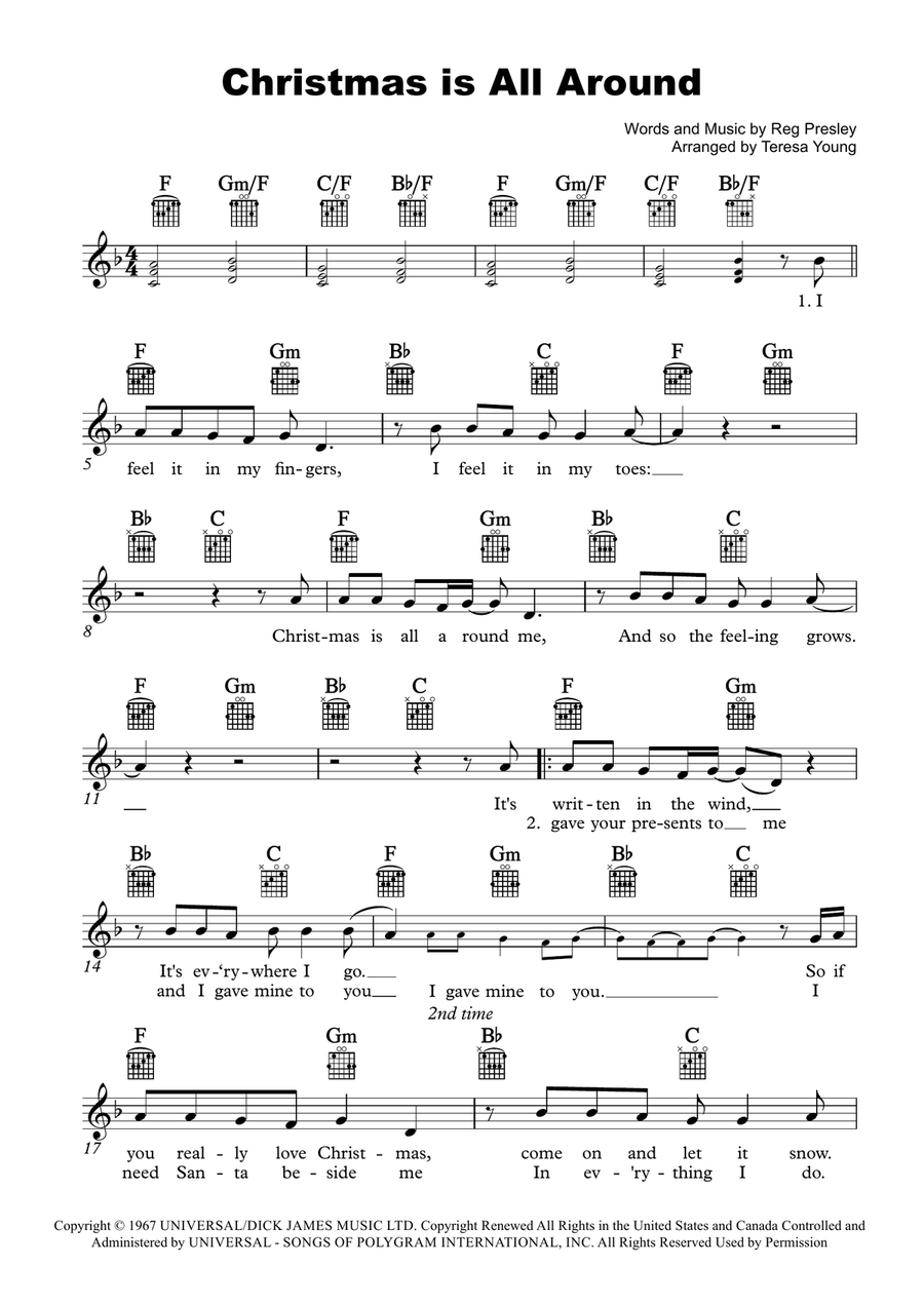 Christmas Is All Around Piano scores gallery preview page 1