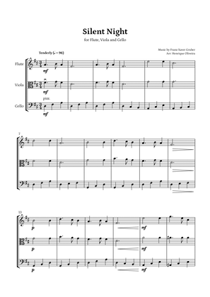 Silent Night (Flute, Viola and Cello) - Beginner Level