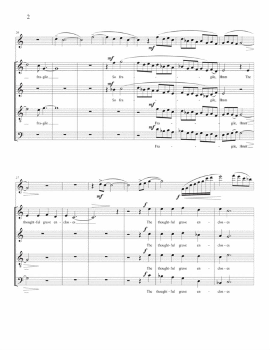 Fragile [SATB Choral Part with Flute] 4-Part scores gallery preview page 2