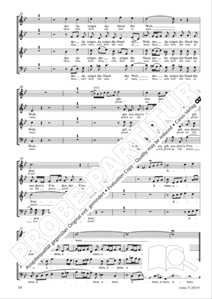 St. John Passion (Johannes-Passion) 4-Part scores gallery preview page 55