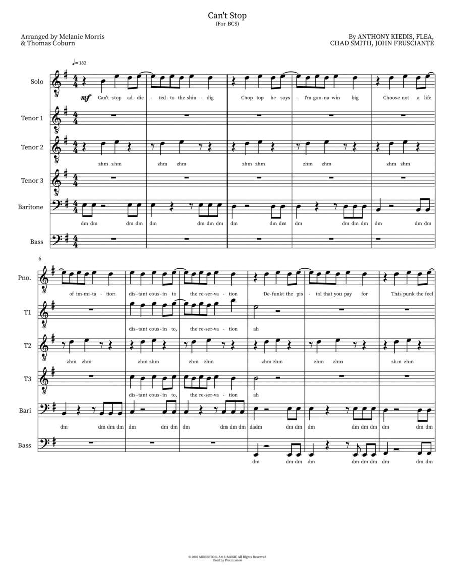 Can't Stop Small Ensemble scores gallery preview page 1