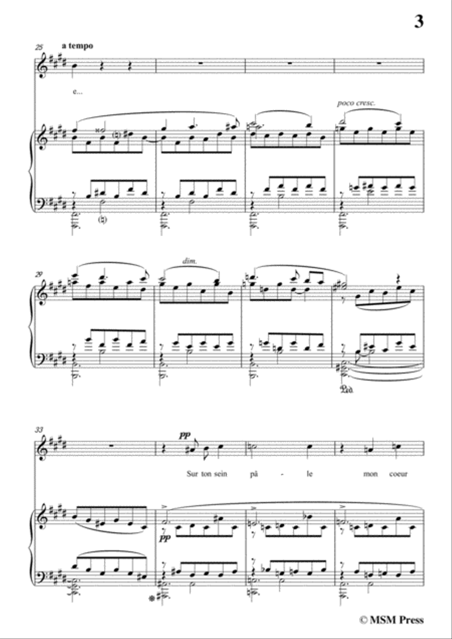 Duparc-Extase in E Major,for Violin and Piano Voice scores gallery preview page 5