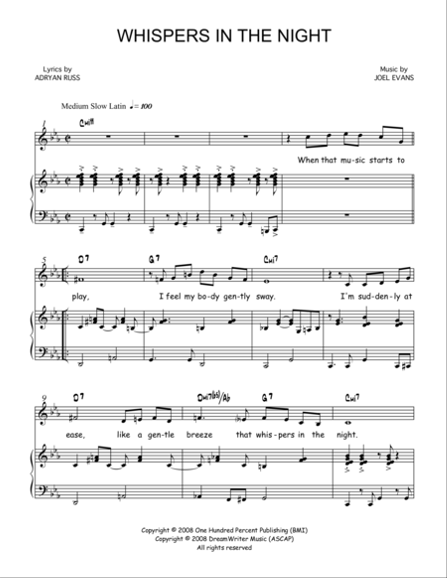 Whispers in the Night Voice scores gallery preview page 1
