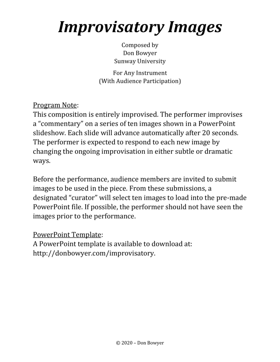 Improvisatory Images (Letter size) Small Ensemble scores gallery preview page 1