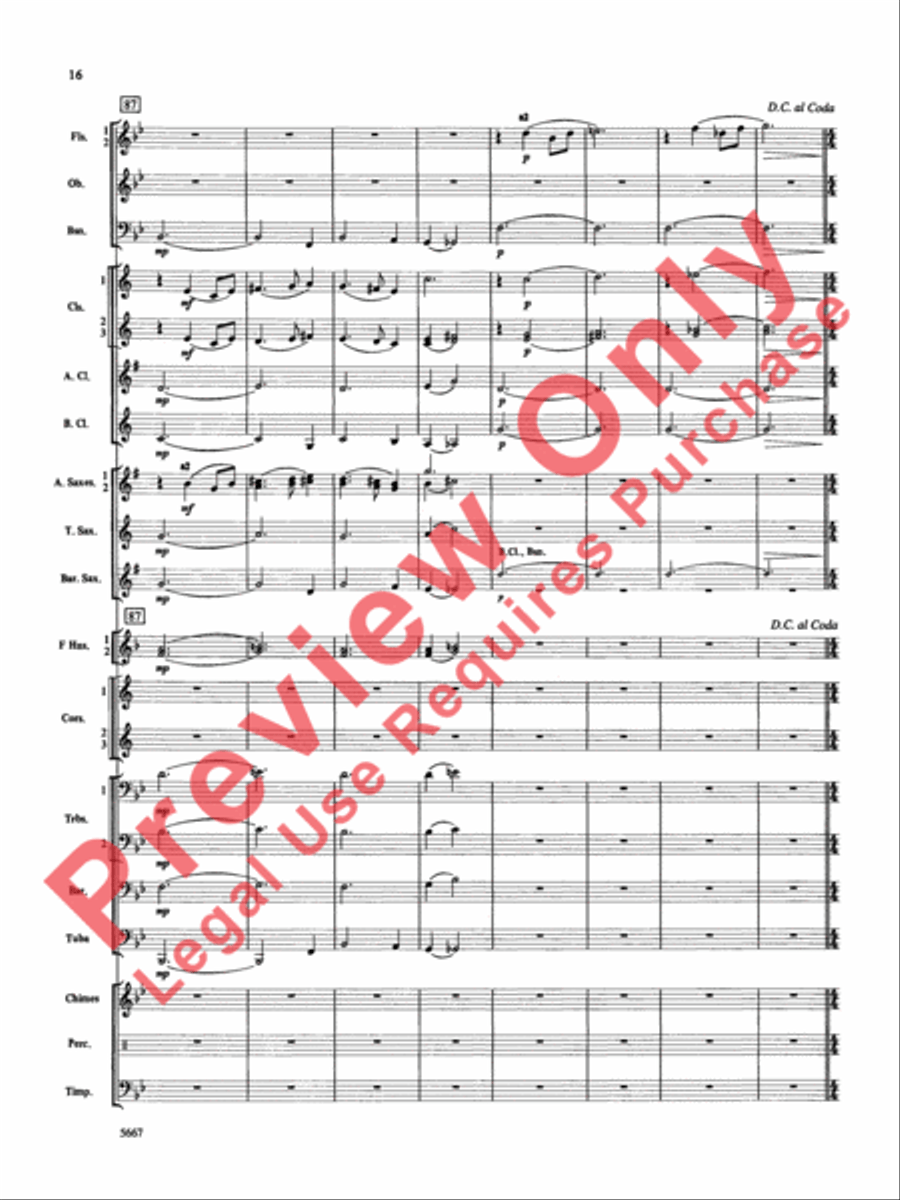 Jackson Lake Overture Concert Band scores gallery preview page 17