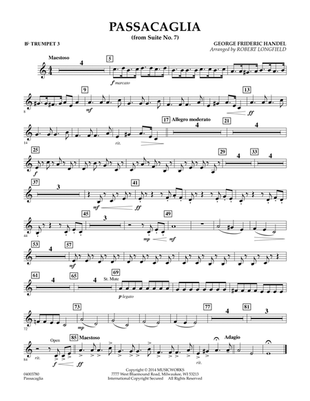 Passacaglia (from Suite No. 7) - Bb Trumpet 3