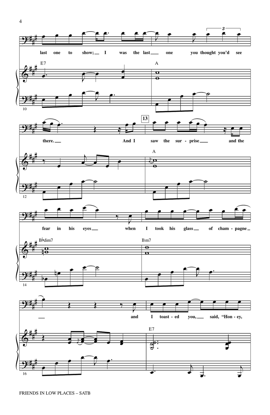 Friends In Low Places 4-Part scores gallery preview page 2
