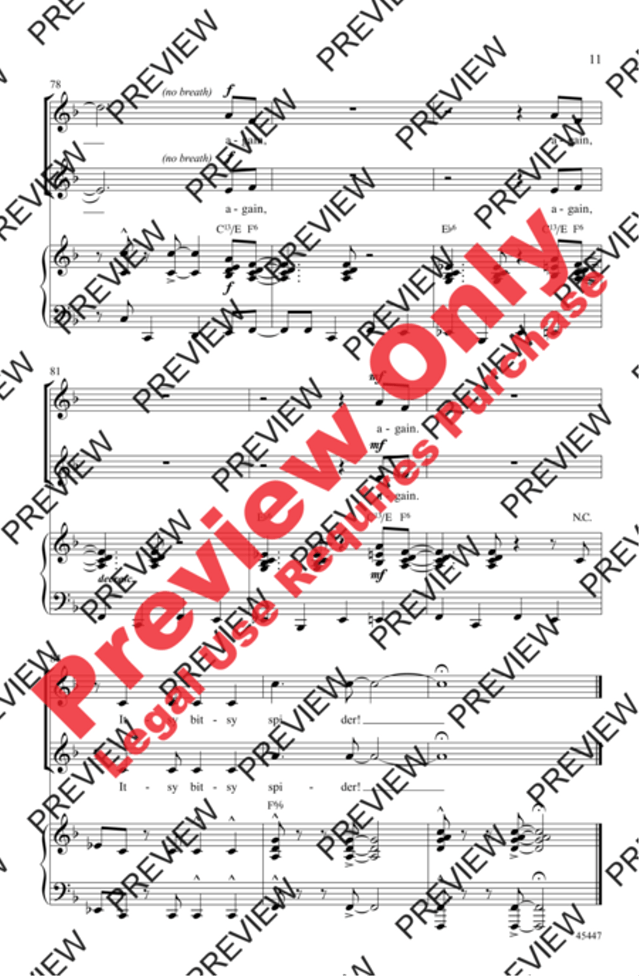 The Itsy Bitsy Spider The Itsy Bitsy Spider 2-Part scores gallery preview page 11