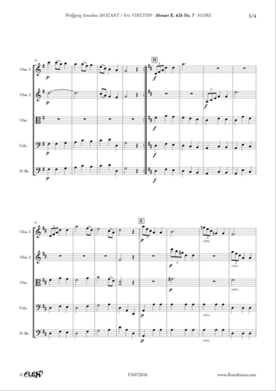 Minuet K. 61b No. 7 Orchestra scores gallery preview page 4