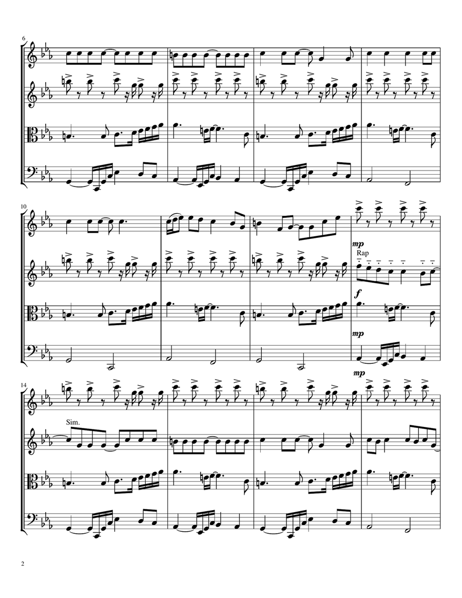 Gangsta's Paradise Gangsta's Paradise String Quartet scores gallery preview page 2