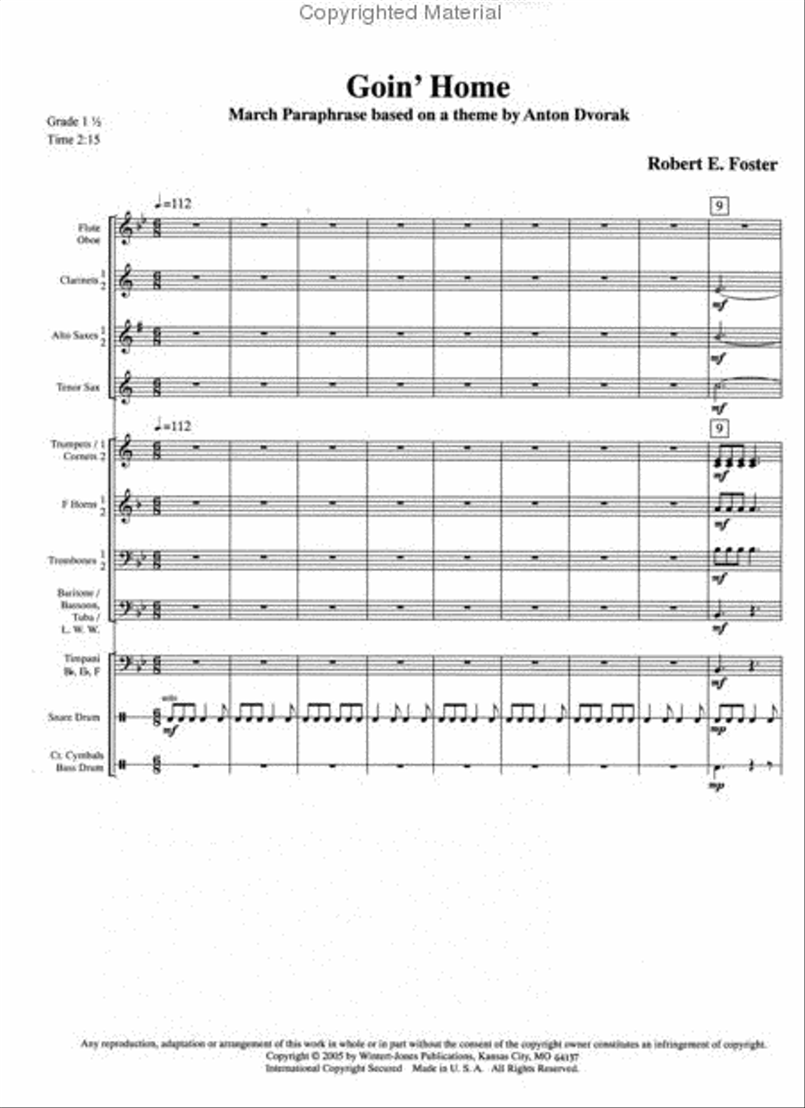 Goin Home Concert Band scores gallery preview page 2
