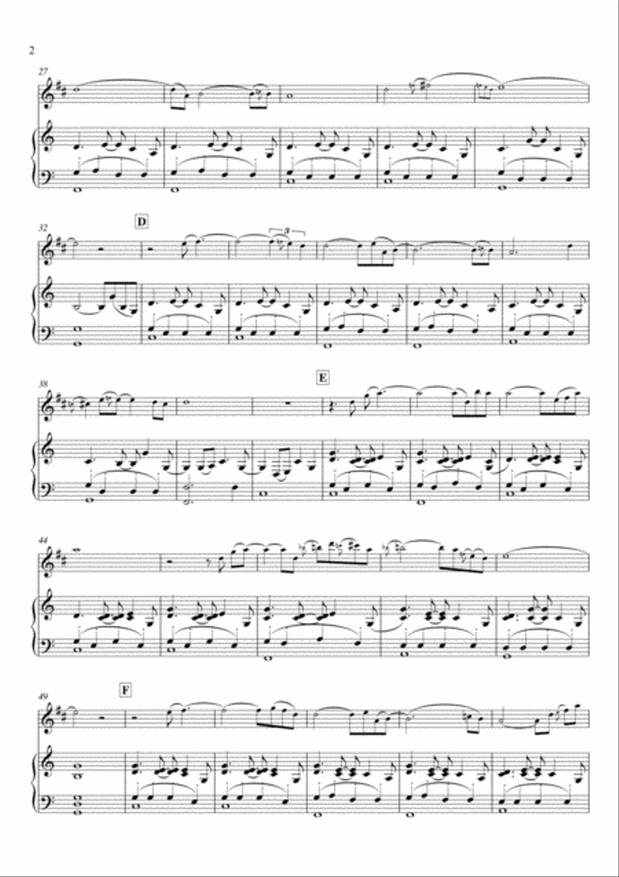 Nearer my God to Thee (piano & soprano sax) Soprano Saxophone scores gallery preview page 2