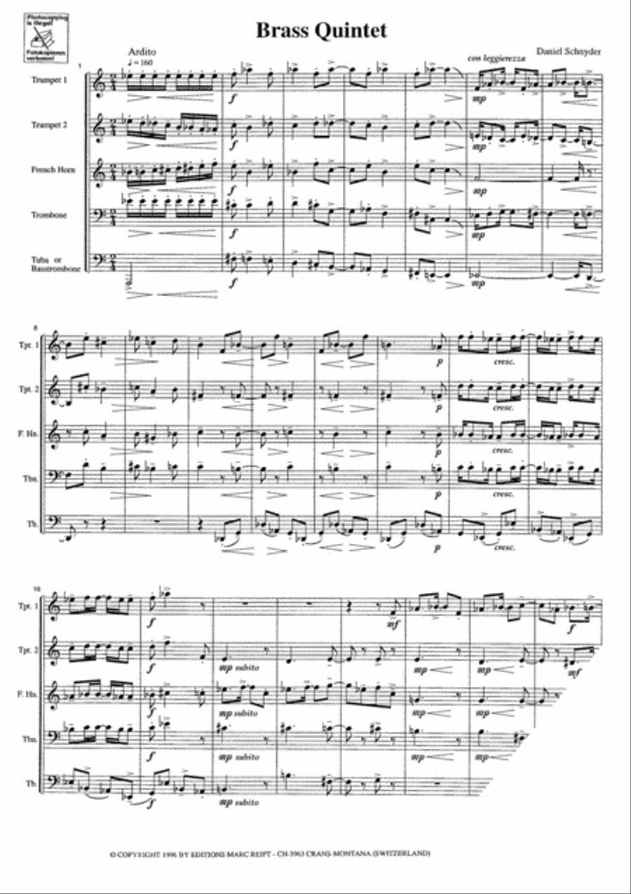 Brass Quintet Brass Ensemble scores gallery preview page 3