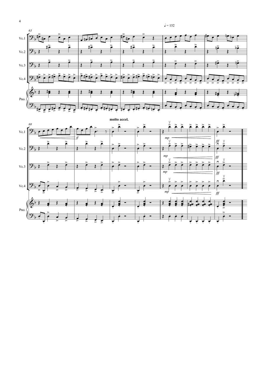 In the Hall of the Mountain King for Cello Quartet Cello Solo scores gallery preview page 4