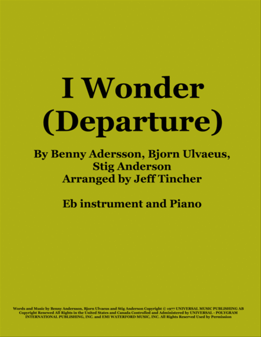 I Wonder Alto Saxophone scores gallery preview page 1