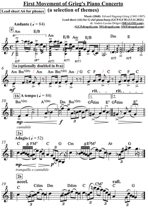 Grieg (Edvard) - First Movement of Grieg's Piano Concerto in A minor (a selection of themes) - Lead