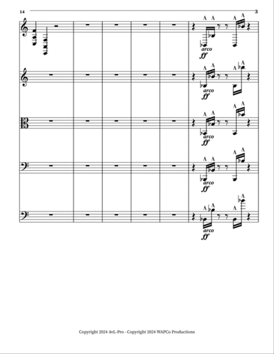 Symphony no. 7 in C major, op. 31 - I. Allegro con fuoco (for strings) String Orchestra scores gallery preview page 3