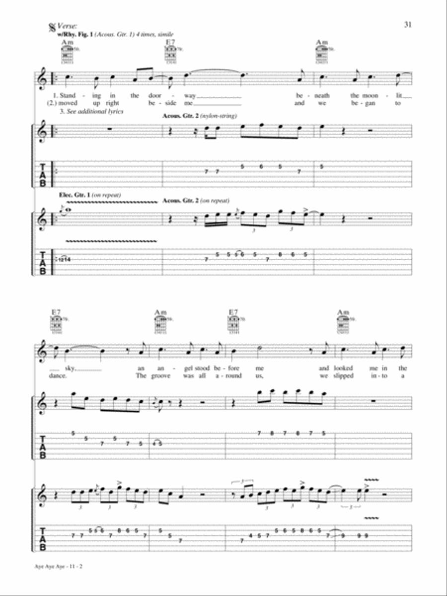 Aye, Aye, Aye Aye, Aye, Aye Guitar Tablature scores gallery preview page 2