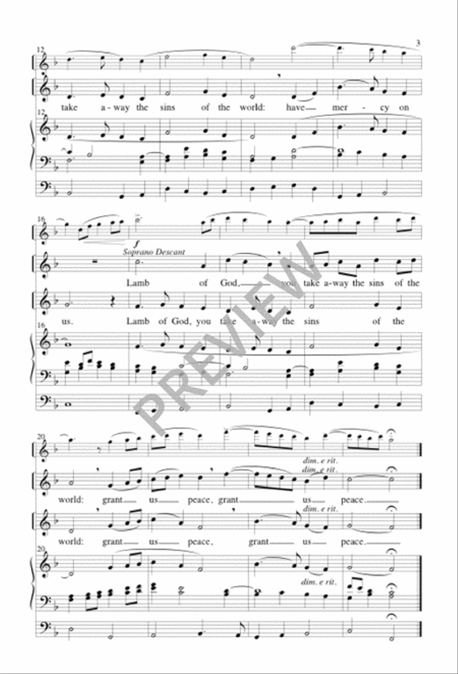 Lamb of God Lamb of God Unison Choir scores gallery preview page 2