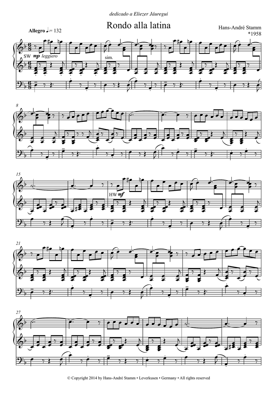 Rondo alla latina for organ Organ Solo scores gallery preview page 2