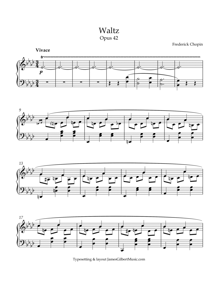 Waltz in Ab major, Opus 42 Piano Method scores gallery preview page 1