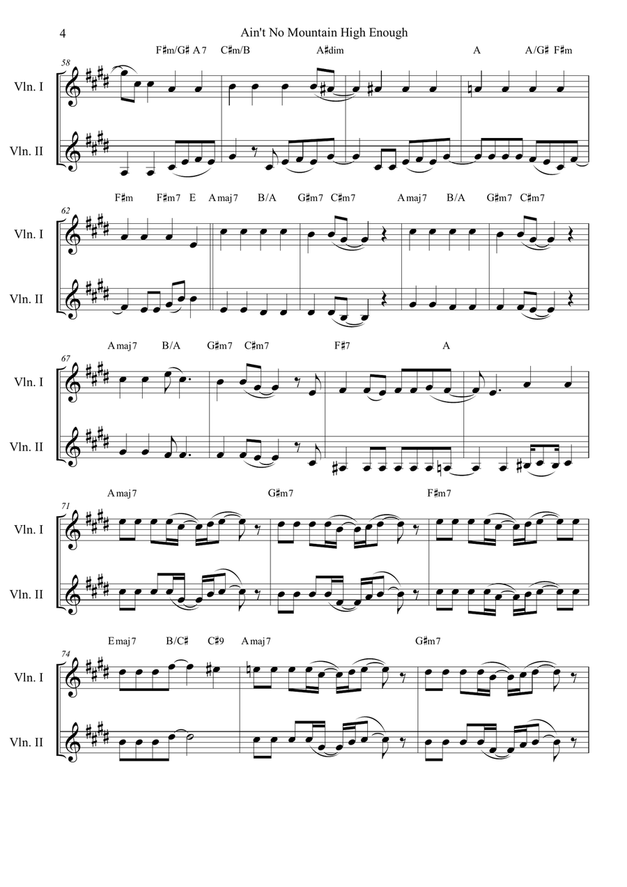 Ain't No Mountain High Enough String Duet scores gallery preview page 4