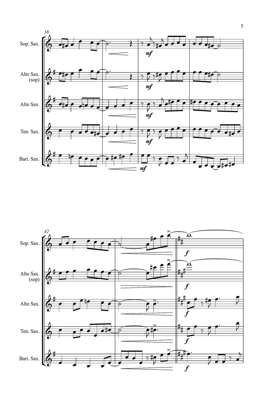 Jazz Carols Collection #6 - Saxophone Quartet (Coventry Carol; What Child Is This?, Silent Night) Saxophone Quartet scores gallery preview page 6
