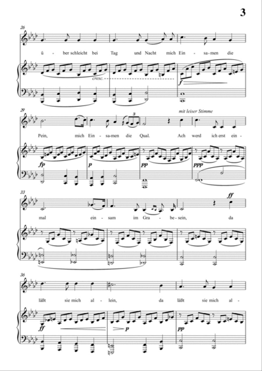 Schubert-Gesänge des Harfners,Op.12 No.1 in f minor,for Vocal and Piano Voice scores gallery preview page 4