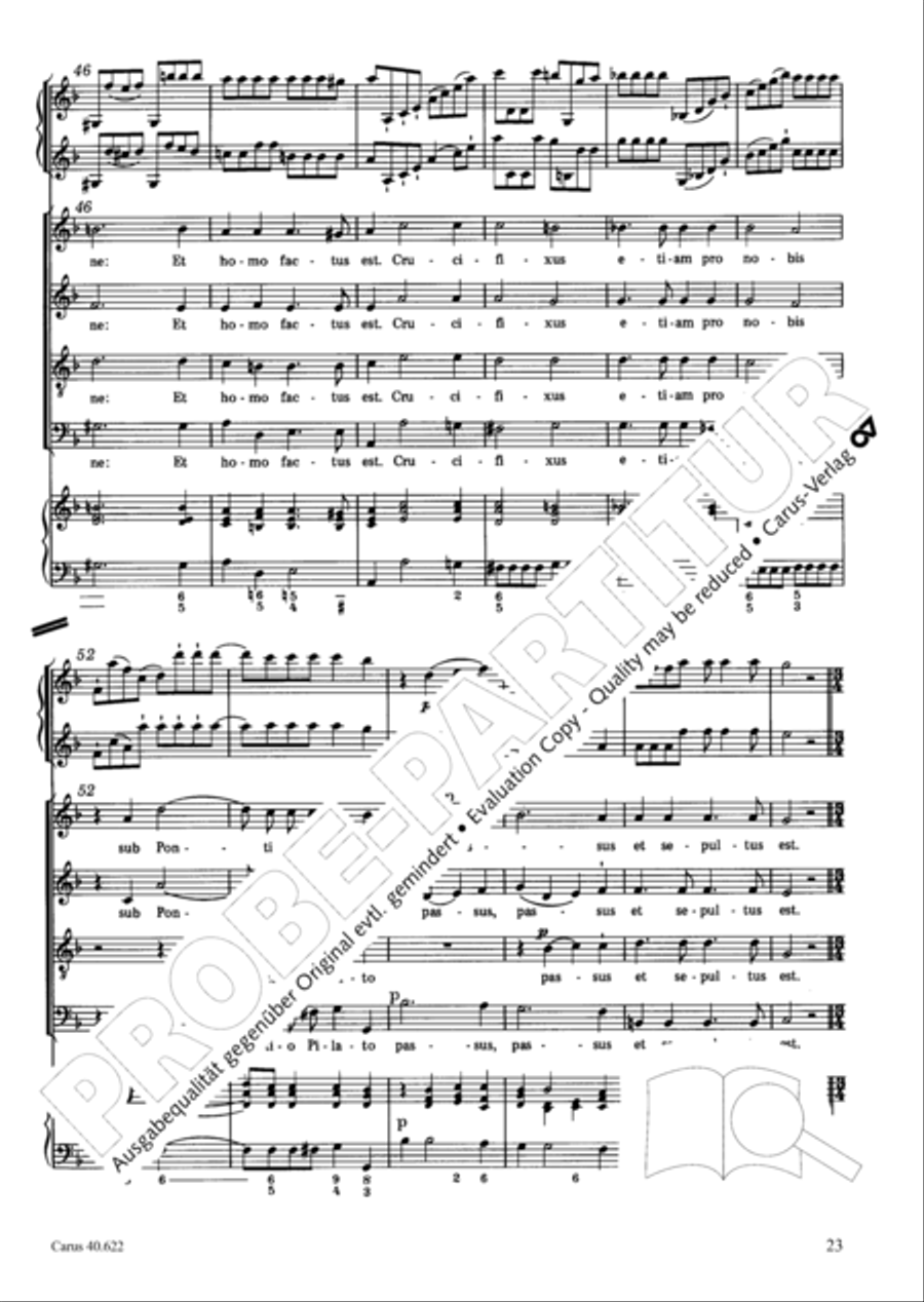 Missa brevis in D minor 4-Part scores gallery preview page 24