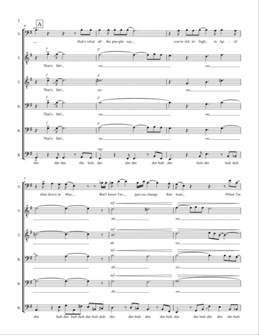 That's Life That's Life TTBB scores gallery preview page 2