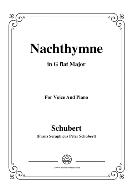 Schubert-Nachthymne,in G flat Major,for Voice&Piano image number null