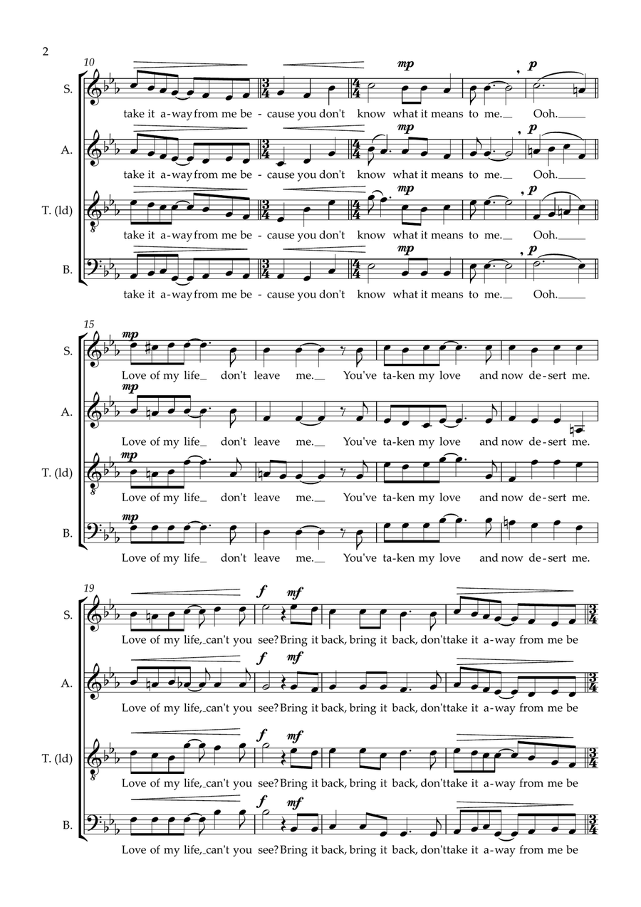 Love Of My Life Love Of My Life 4-Part scores gallery preview page 2