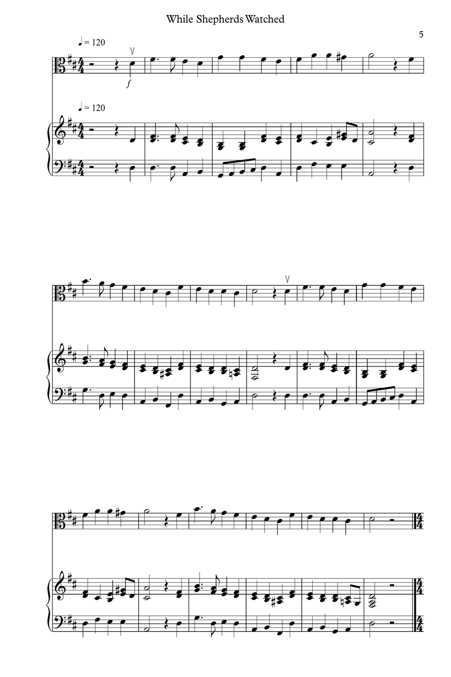 8 Easy Christmas Pieces for Viola And Piano Cello scores gallery preview page 5