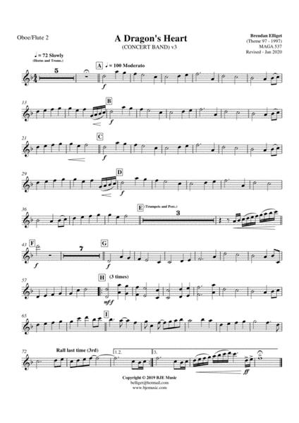 A Dragon's Heart v3 - Concert Band Score and Parts PDF image number null